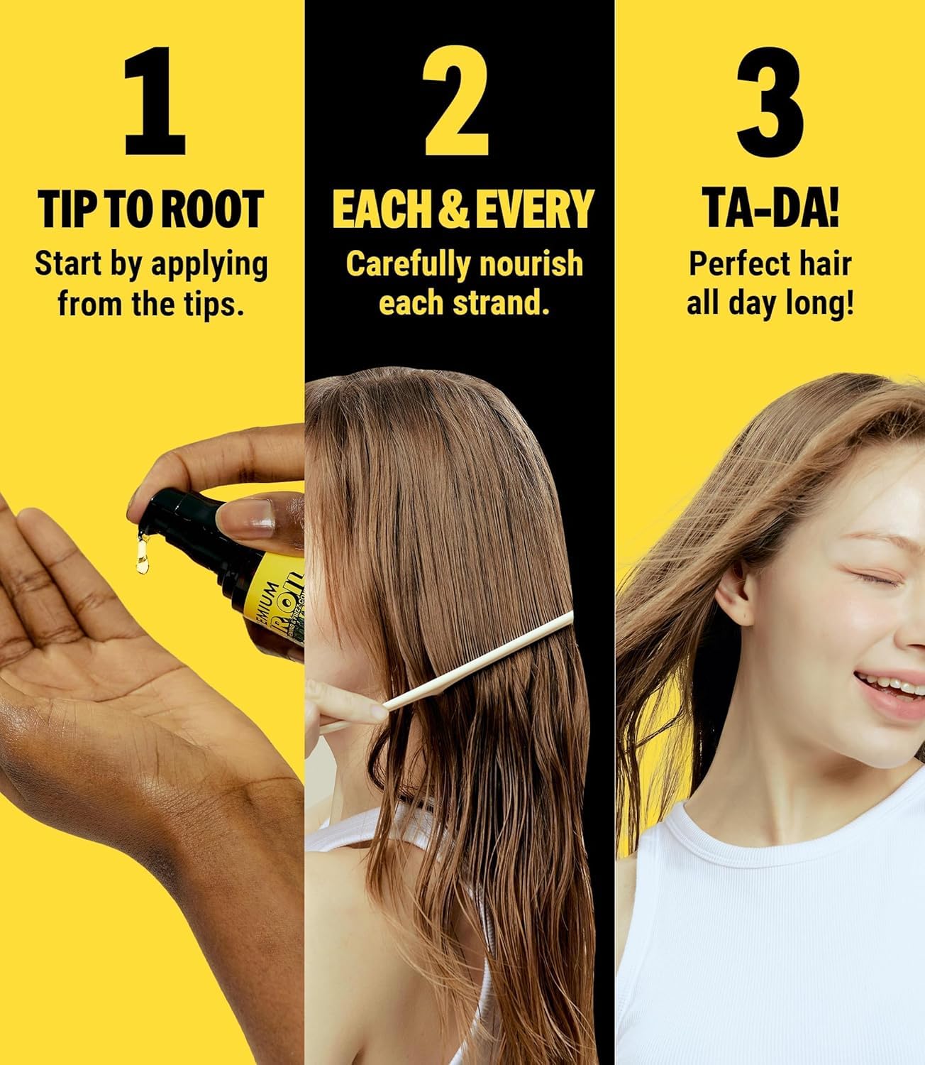 MEDIALL Premium Oil for Frizzy & Damaged Hair | Regrowth Tonic | Hydrating & Moisturizing Growth Serum w/Coconut, Argan, Avocado, Camellia Seed & Olive Oils (1.85 fl oz)