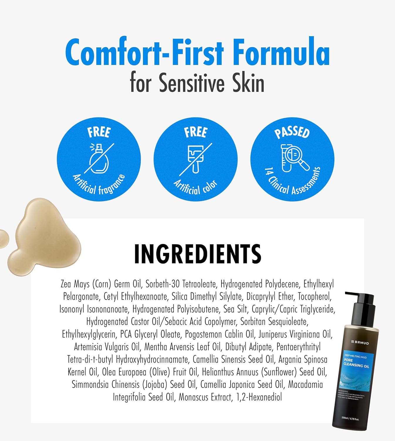 Deep Melting Mud Pore Cleansing Oil 6.76 fl oz – Korean Pore Control Oil Cleanser with Natural Mud Extracts, Deep Cleanser for Blackhead & Sebum Removal, Makeup Remover for Smooth, Clear Skin