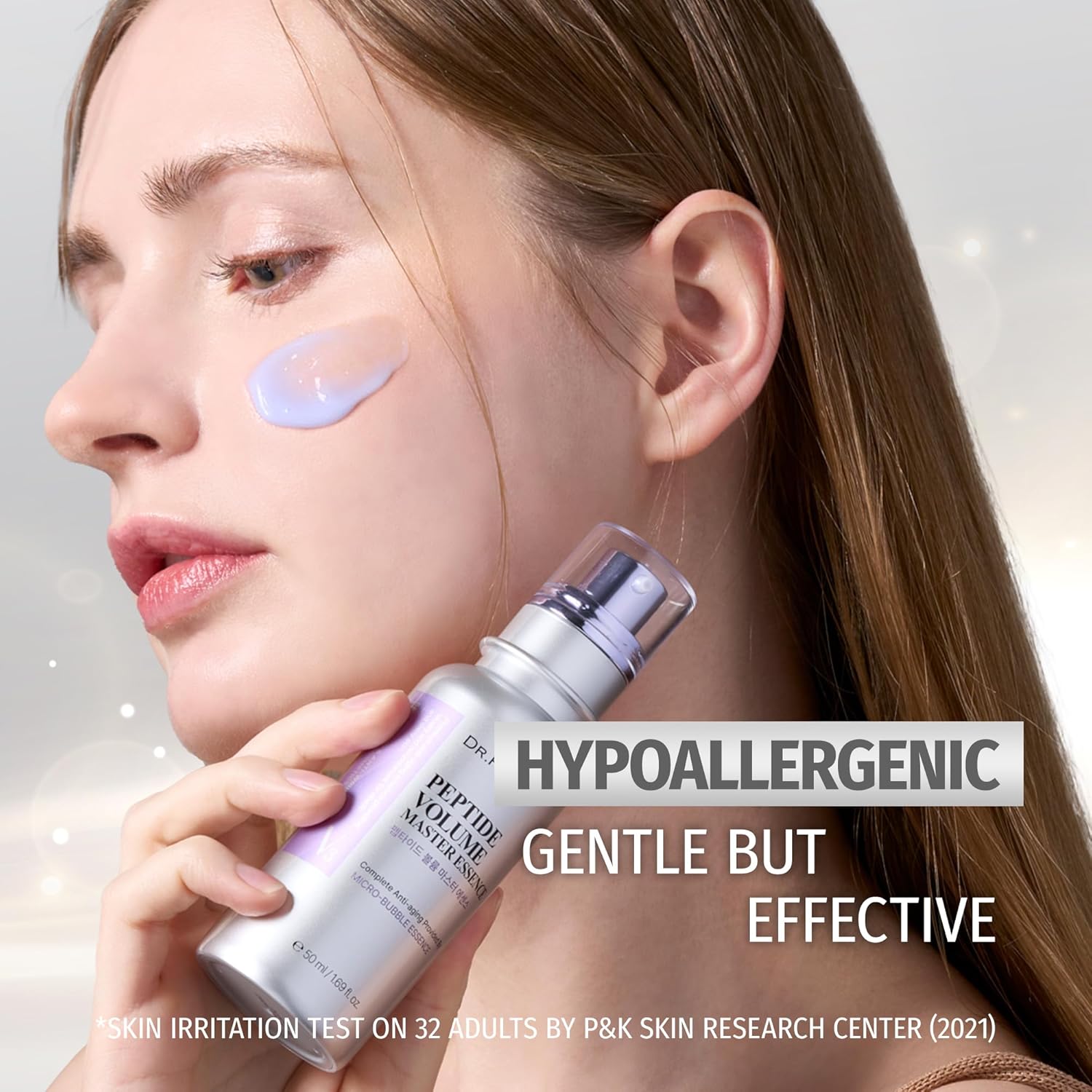 DR.PEPTI Peptide Volume Master Essence 1.69 fl oz | 11 Peptides, Hyaluronic Acid, Collagen Oxygen bubble Serum | Intense Moisturization | Face Lifting Essence Peptide Serum (50ml)